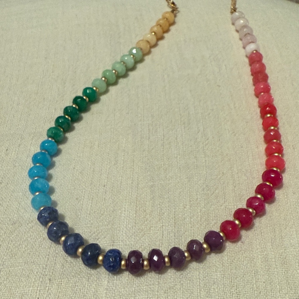 Rainbow Glass Bead Necklace Sim. To Anthropologie